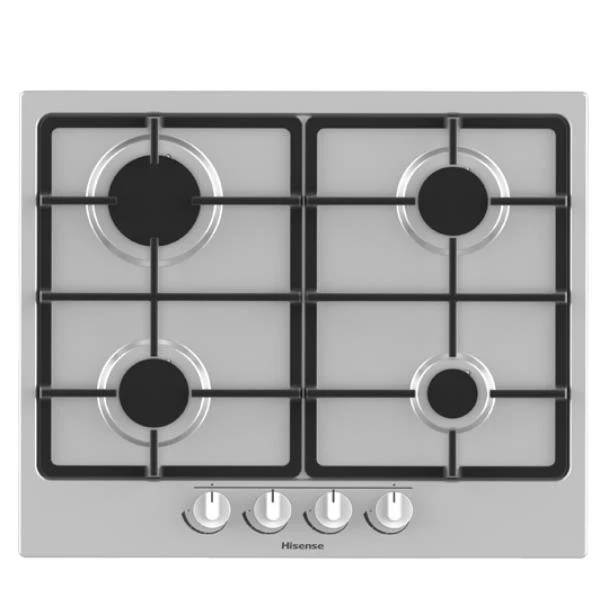 Plaque de cuisson à gaz Hisense GM643XF 60 cm en acier inoxydable à 4 brûleurs