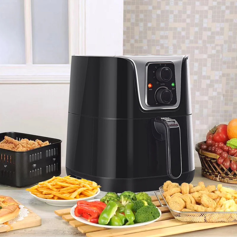 Friteuse à air EASYCOMFORT 1300 W avec température réglable - Noire