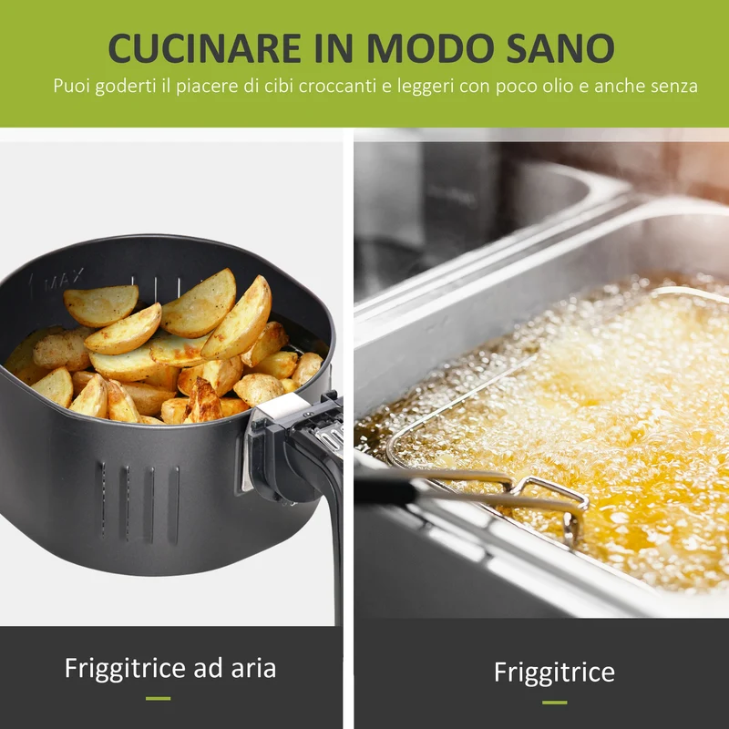 Friteuse à air EASYCOMFORT 1300 W avec température réglable - Noire