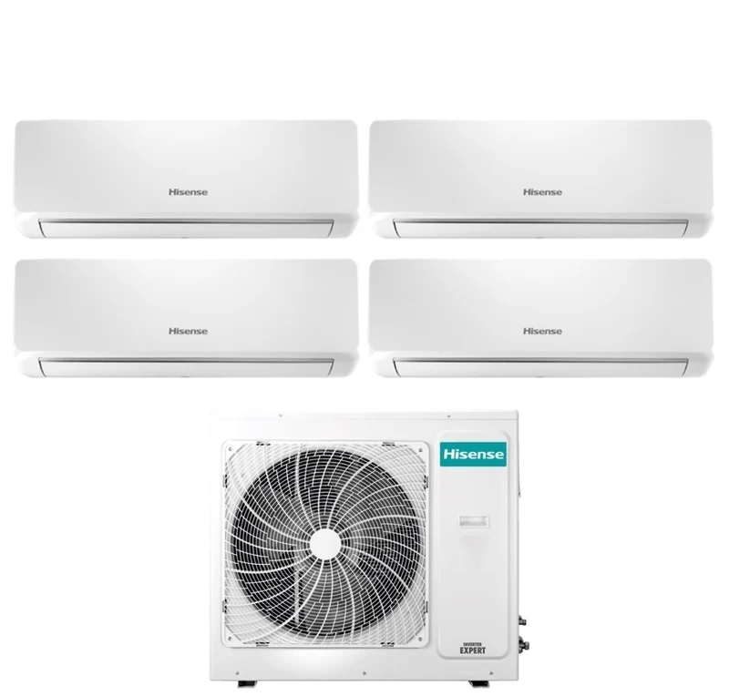 Climatizzatore Condizionatore Hisense Quadri Split Inverter serie BIO AIR 9+9+12+12 con 4AMW105U4RAA R-32 Wi-Fi Integrato 9000+9000+12000+12000