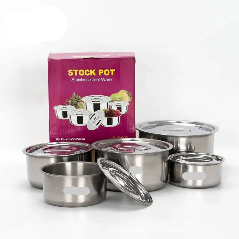 5PCS Multipurpose Stainless Steel Stock Pot