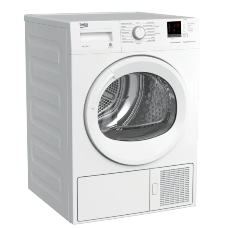 Sèche-linge à pompe à chaleur à chargement frontal Beko DRX837WI 8 kg, moteur ProSmart Inverter, EcoGentle AquaWave, classe énergétique A+++