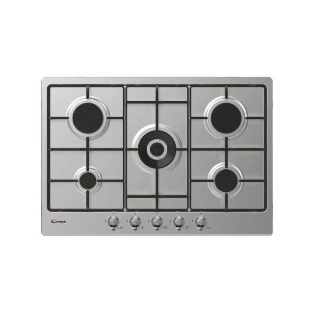 Plaque de cuisson 5 brûleurs en acier inoxydable Candy Classic Collection CHW74WTX