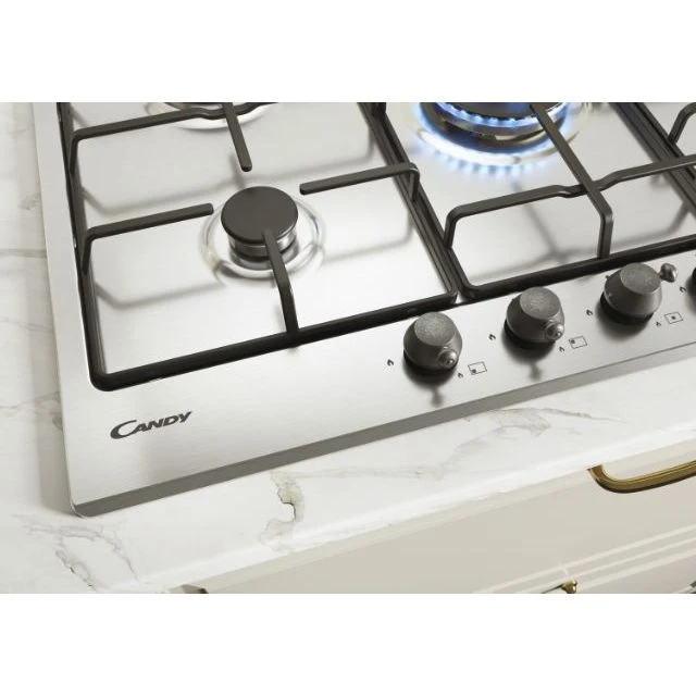 Plaque de cuisson 5 brûleurs en acier inoxydable Candy Classic Collection CHW74WTX