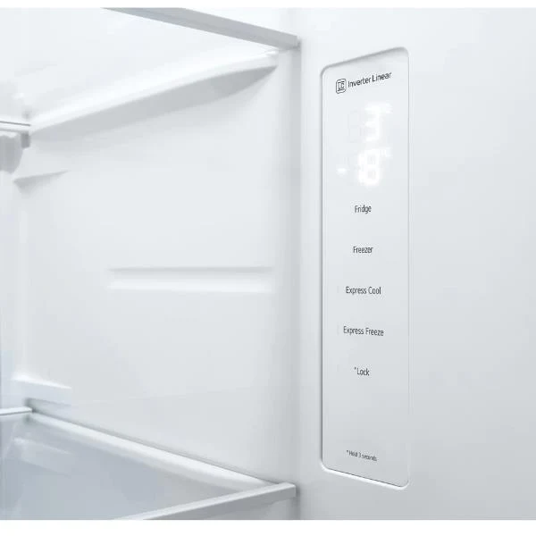 Réfrigérateur LG côte à côte GSBV70PZTE 635 litres Classe énergétique E (H 179 x L 91,3 x P 73,5) Total No Frost Compresseur Smart Inverter DoorCooling+™ Quatre portes en acier inoxydable
