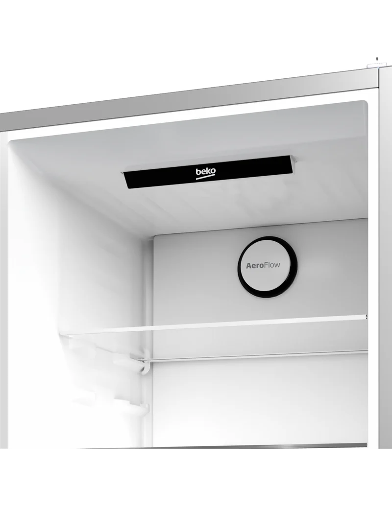 Réfrigérateur combiné Beko Beyond B5RCNE365HXB 316 litres, classe énergétique D (H 186,5 x L 59,5 x P 66,3 cm), technologie Total No Frost, compresseur Inverter ProSmart™, fonction ECO, mode vacances, finition métal.