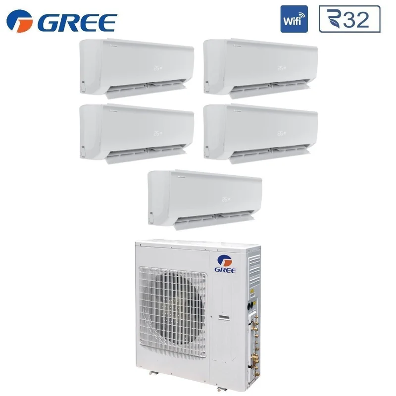 Climatiseur penta-split inverter Gree BORA PLUS série 9+12+12+12+12 avec GWHD(42)NK6LO R-32 Wi-Fi en option 9000+12000+12000+12000+12000