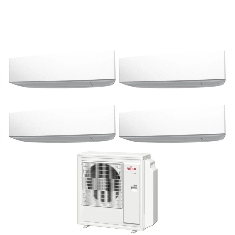 Climatiseur quadri-split inverter Fujitsu série KE WHITE 9+9+12+14 avec AOYG30KBTA4 R-32, Wi-Fi intégré, 9000+9000+12000+14000 BTU, couleur blanche