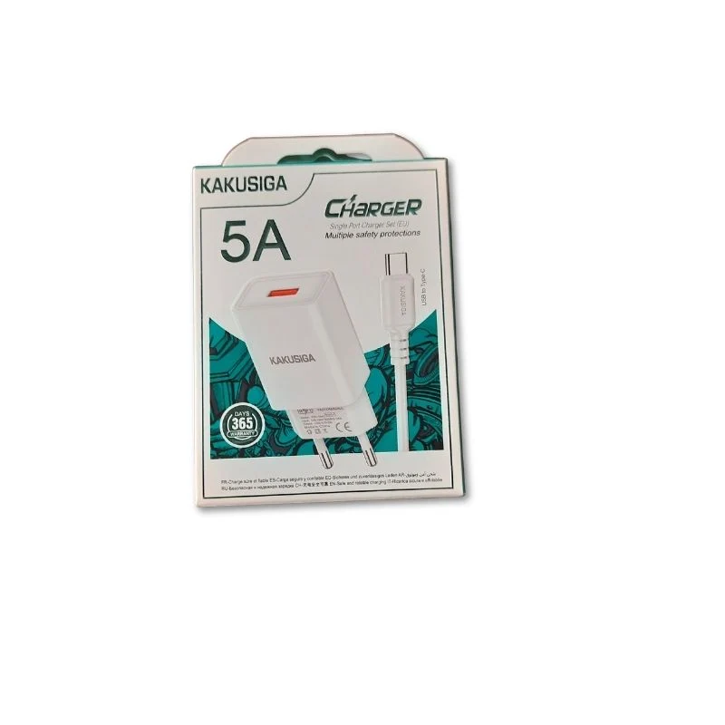 KAKUSIGA 5A Fast Mobile Charger Set (USB to Type-C) – EU Plug