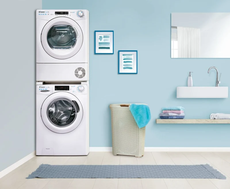 Sèche-linge à pompe à chaleur Candy Smart Pro CSO4H7A1DE-S Slim 7 kg (H x L x P : 85 x 60 x 46 cm) Wi-Fi + BLE, cycles rapides, classe énergétique A+