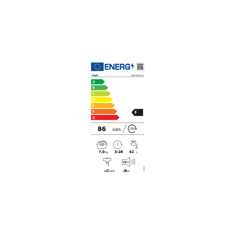 Lave-linge à chargement par le haut Candy Smart 7 kg 1000 tr/min CST 07LE/1-S Classe F