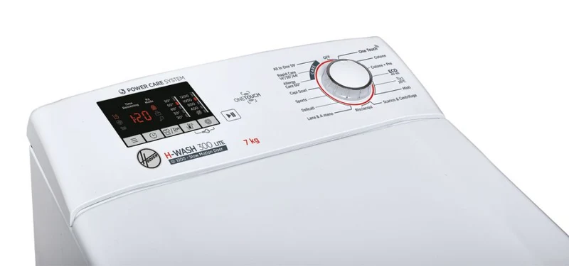 Lave-linge à chargement par le haut Hoover H3TM272DACE/1-11 H-WASH 300 Lite Allergy Care 1200 tr/min (H 87,5 x L 40,5 x P 60 cm) Classe F