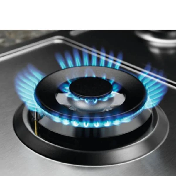Plaque de cuisson à gaz Electrolux EGS7534X 5 brûleurs en acier inoxydable (L x P) : 74,4 x 51 cm, brûleur wok Multi-Crown, nettoyage facile
