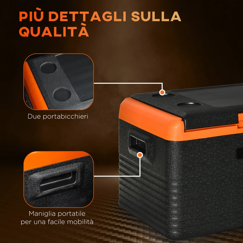 Réfrigérateur portable EASYCOMFORT 30L avec affichage, compresseur et poignées, 58,7 x 36,5 x 36,8 cm