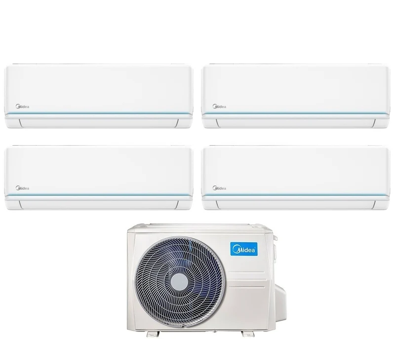 Climatiseur quadri-split inverter Midea série EVOLUTION 9+12+12+18 avec M40B-36HFN8 R-32 Wi-Fi intégré 9000+12000+12000+18000