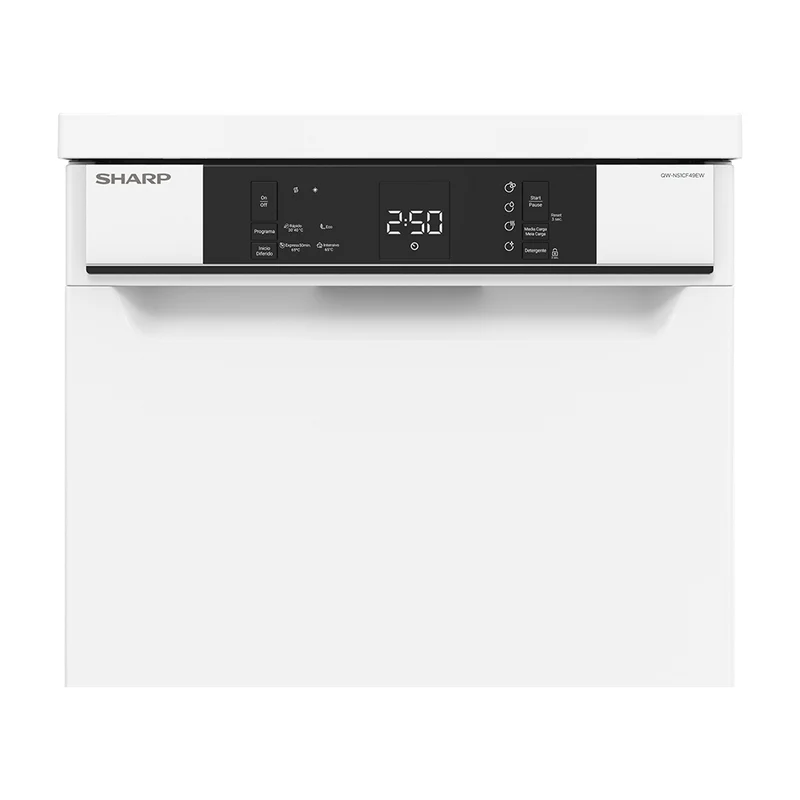 SHARP QW-NS1CF49EW-ES Freestanding 45 cm Dishwasher 10 PS 49 db E Class with MicroBan Technology