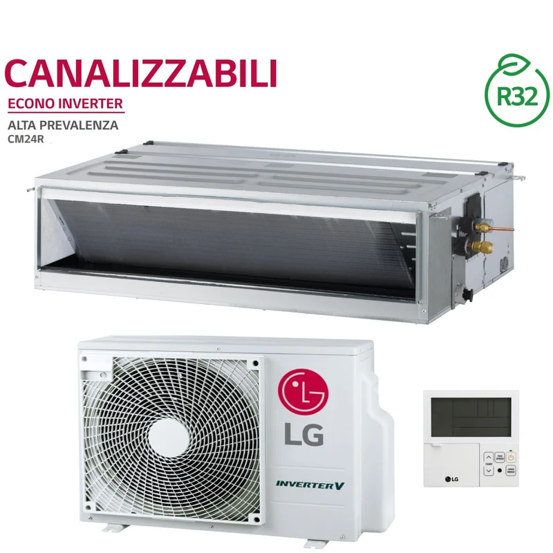 Climatiseur gainable LG Econo 24 000 BTU CM24R.N10 R-32 A++/A+ Wi-Fi en option Commande filaire LG PREMTB001