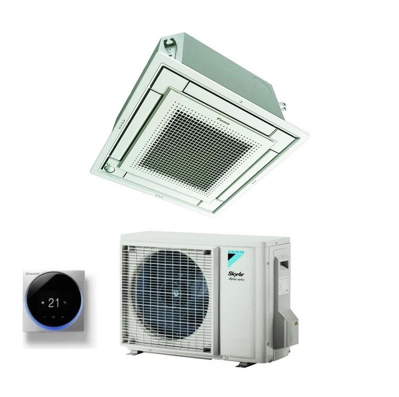 Climatiseur cassette Daikin entièrement plat 18 000 BTU FFA50A + RZAG50A R-32, Wi-Fi en option, commande filaire et grille incluses