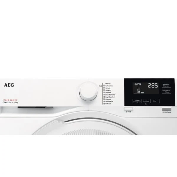 Sèche-linge à pompe à chaleur AEG TR7G81OW série 7000 SensiDry OkoFlow 8 kg (H 85 x L 59,6 x P 63,8 cm) Classe A++
