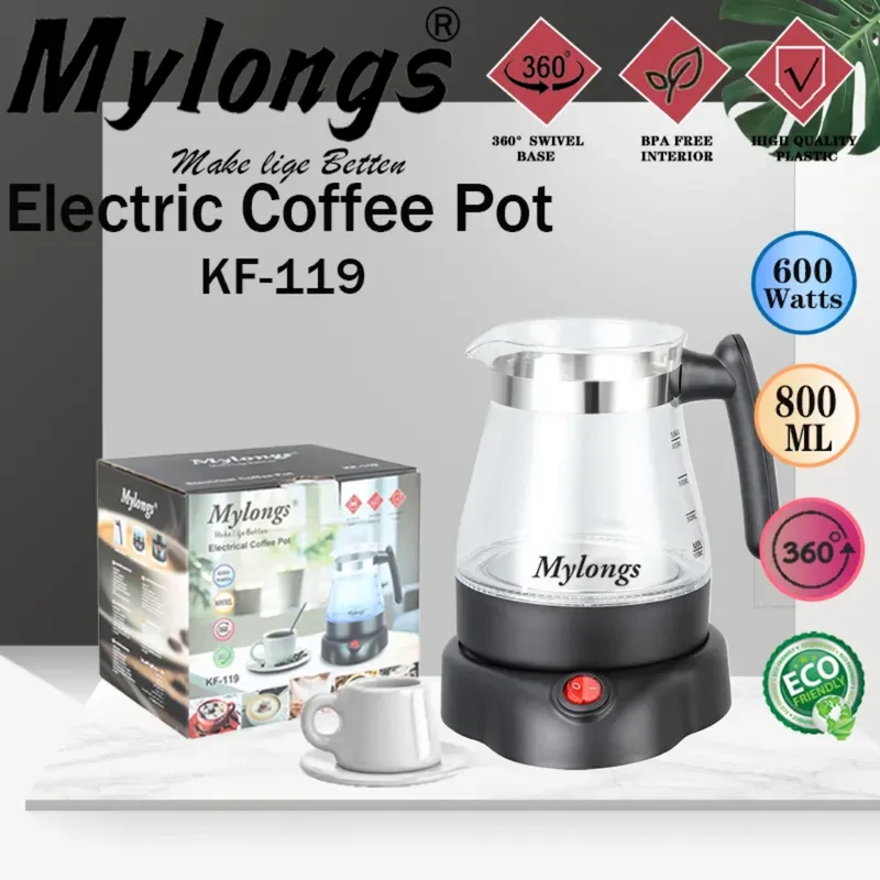 Glass Turkish Electric Coffee Pot 800 ml