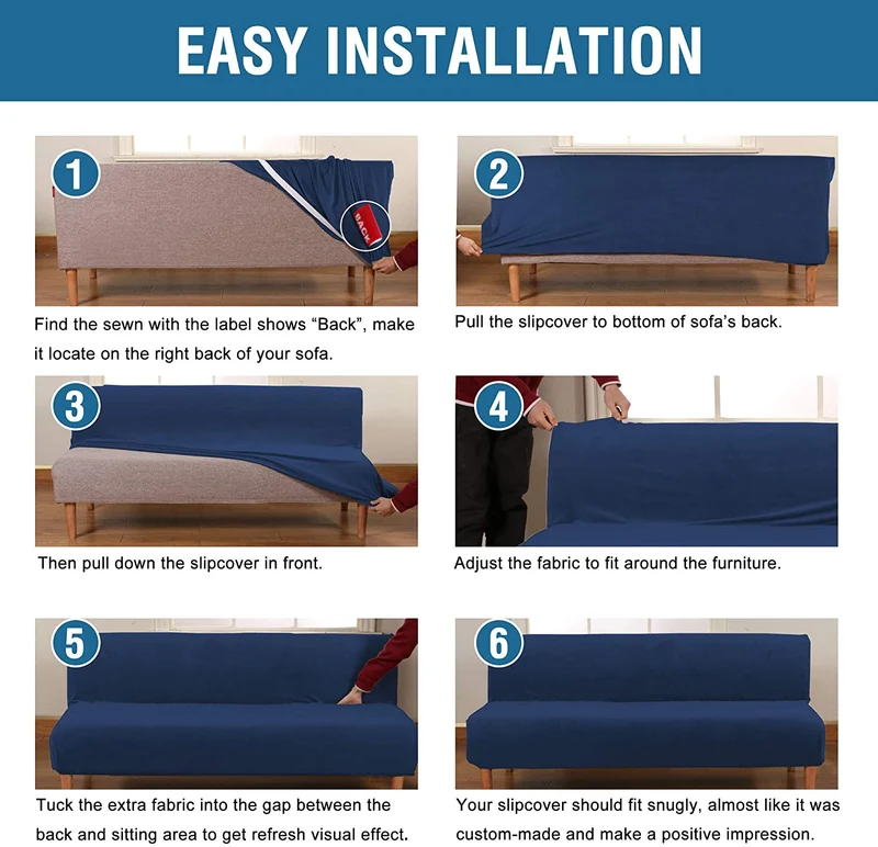 Armlose Futon Stretch Sofa Schonbezüge (16 verschiedene Muster zur Auswahl)