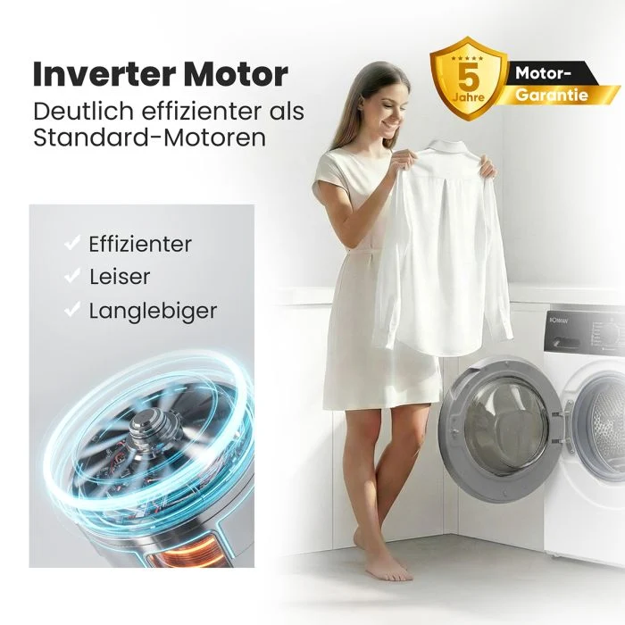 Bomann WA 7112 Waschmaschine 10 kg | 1200 U/Min | Weiß | EEK A