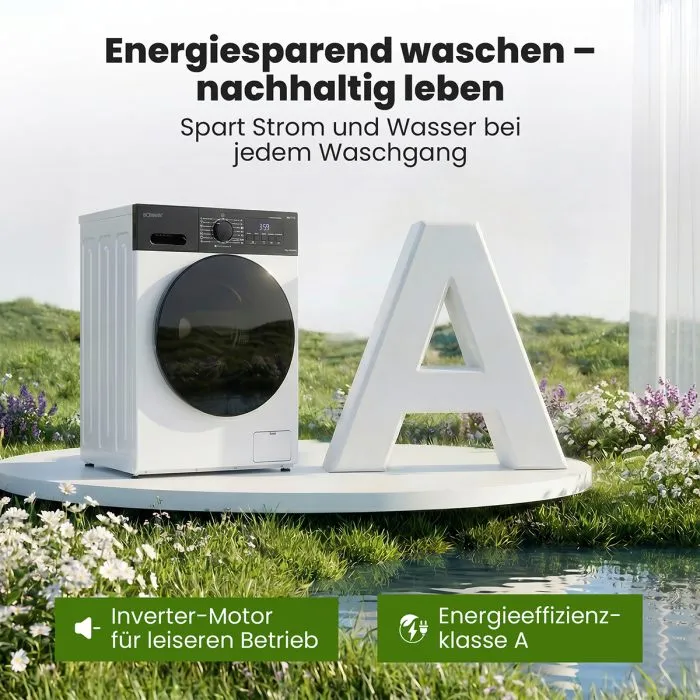 Bomann WA 7112 Waschmaschine 10 kg | 1200 U/Min | Weiß | EEK A