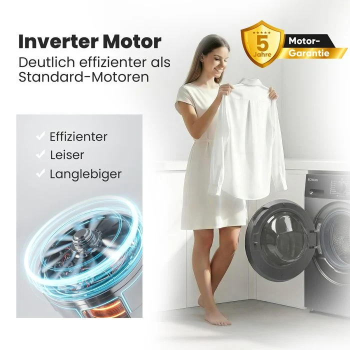 Bomann WA 7112 Waschmaschine 10 kg | 1400 U/Min | Titan-Optik | EEK A