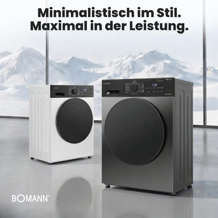 Bomann WA 7112 Waschmaschine 10 kg | 1400 U/Min | Titan-Optik | EEK A