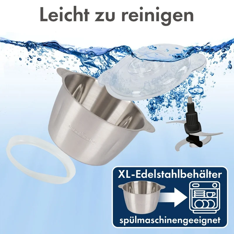 ProfiCook PC-MZ 1227 Multizerkleinerer | 2 Liter Glasbehälter | Edelstahl