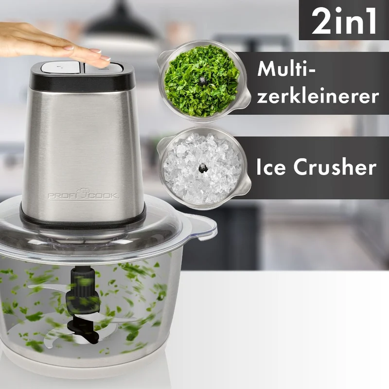 ProfiCook PC-MZ 1227 Multizerkleinerer | 2 Liter Glasbehälter | Edelstahl