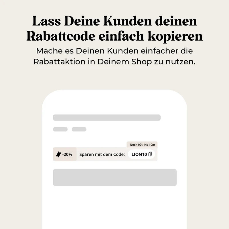 Produktseiten kopierbarer Rabattcode