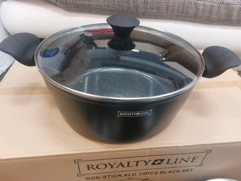 Royalty Line 10-tlg marmoriertes Kochgeschirrset Schwarz TOPFSET TOPF