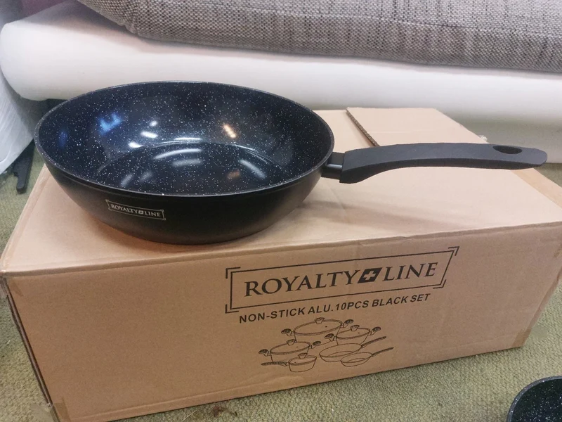 Royalty Line 10-tlg marmoriertes Kochgeschirrset Schwarz TOPFSET TOPF