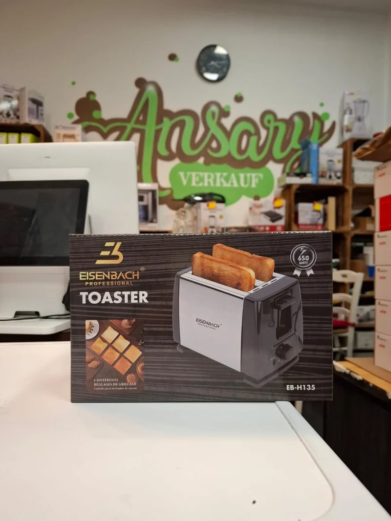 Eisenbach Toaster Edelstahl + Krümelschublade Langschlitztoaster 650W