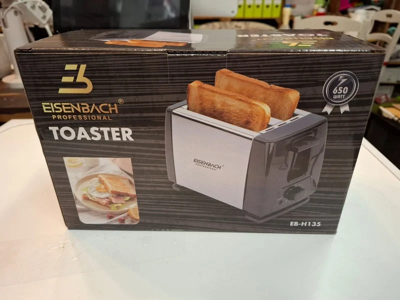 Eisenbach Toaster Edelstahl + Krümelschublade Langschlitztoaster 650W