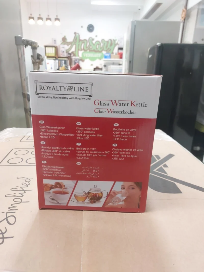 Glas Wasserkocher NEU 1,7L 2200W 360° drehbar Eisenbach blaue FARBE