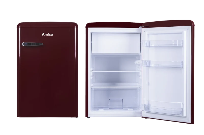 AMICA KS 15611 R Kühlschrank Retro-Style | 87 cm | Rotwein | 108 L | EEK E