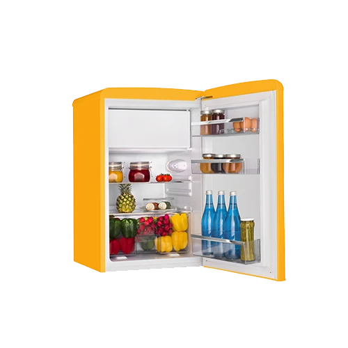 AMICA KS 15613 Y Kühlschrank Retro-Style | 87 cm | Gelb | 108 L | EEK E