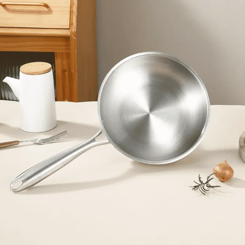 Stainless Steel Kadai Pan Heavy Duty 28 cm