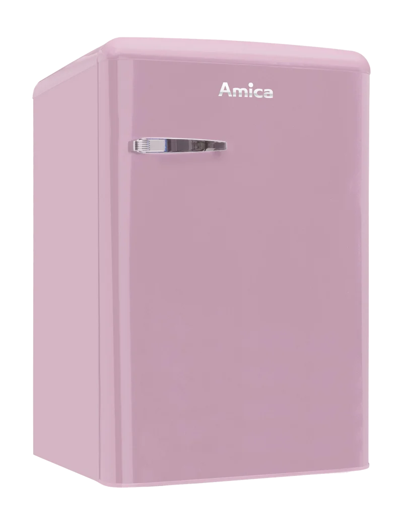 AMICA KS 15616 P Kühlschrank Retro-Style | 87 cm | Rosa | 108 L | EEK E