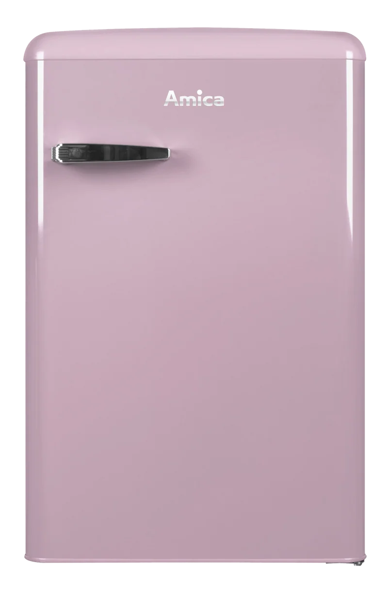 AMICA KS 15616 P Kühlschrank Retro-Style | 87 cm | Rosa | 108 L | EEK E