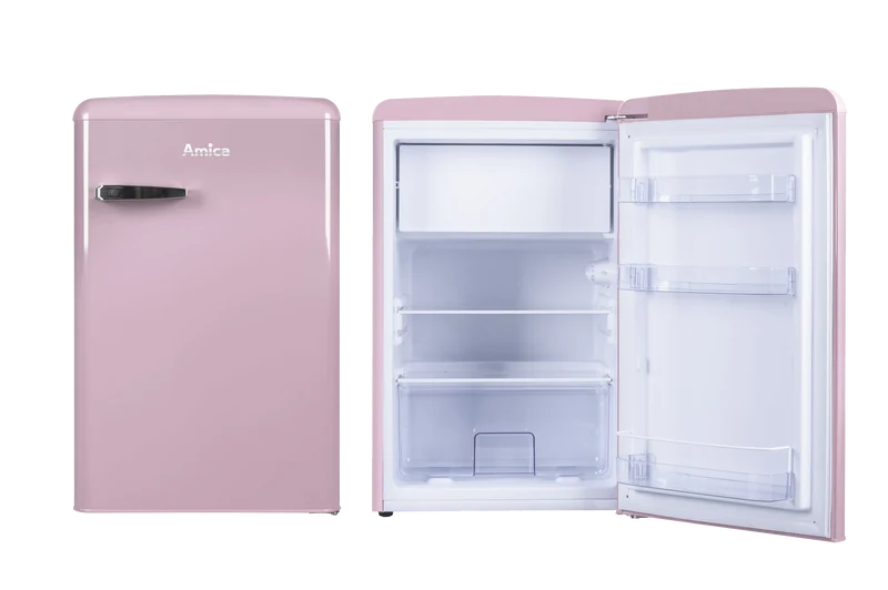 AMICA KS 15616 P Kühlschrank Retro-Style | 87 cm | Rosa | 108 L | EEK E