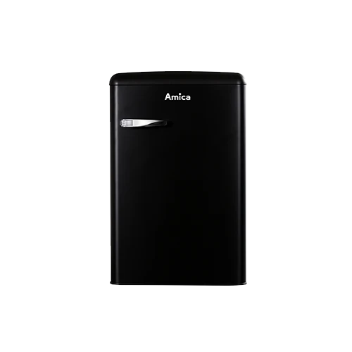 AMICA KS 15617 MS Kühlschrank Retro-Style | 87 cm | Schwarz | 108 L | EEK E