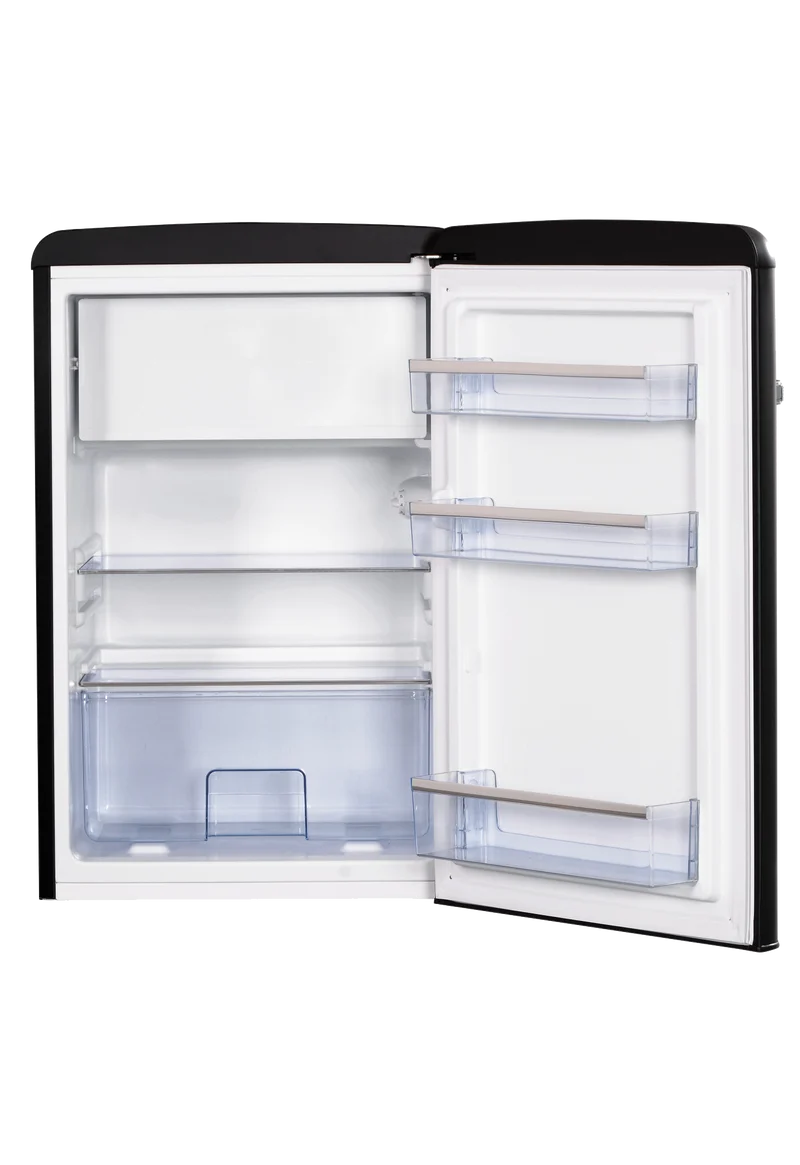 AMICA KS 15617 MS Kühlschrank Retro-Style | 87 cm | Schwarz | 108 L | EEK E