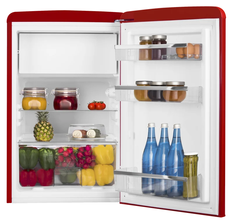 AMICA KS 15610 R Kühlschrank Retro-Style | 87 cm | Rot | 108 L | EEK E
