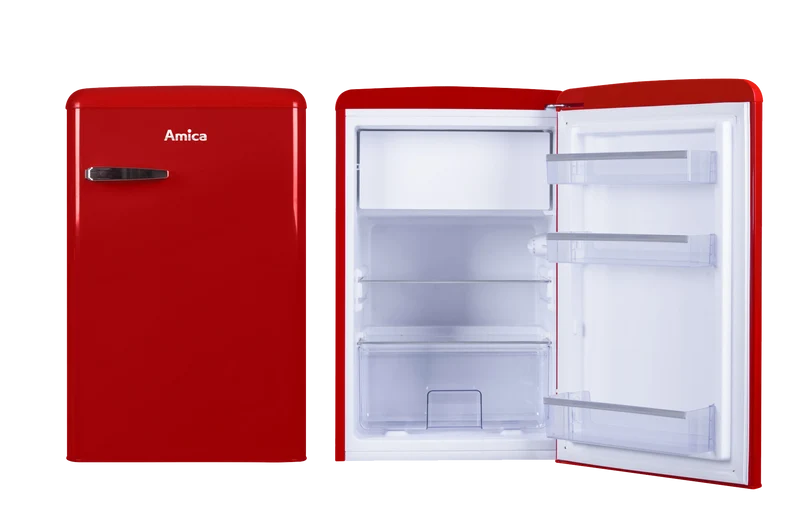 AMICA KS 15610 R Kühlschrank Retro-Style | 87 cm | Rot | 108 L | EEK E