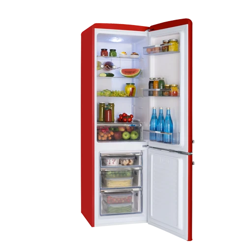 AMICA KGCR 387 100 R Kühl-Gefrierkombi Retro-Style | 181 cm | Rot | EEK E