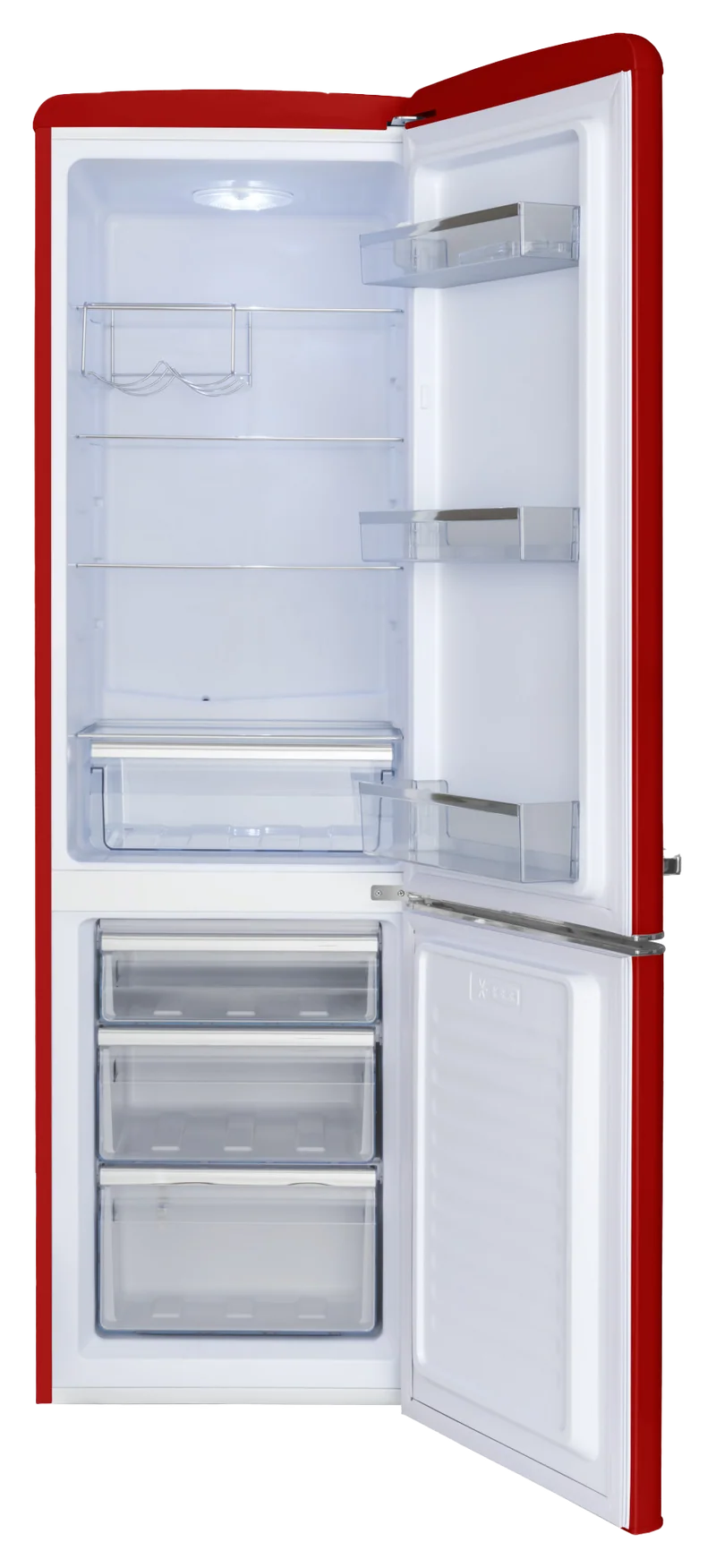 AMICA KGCR 387 100 R Kühl-Gefrierkombi Retro-Style | 181 cm | Rot | EEK E