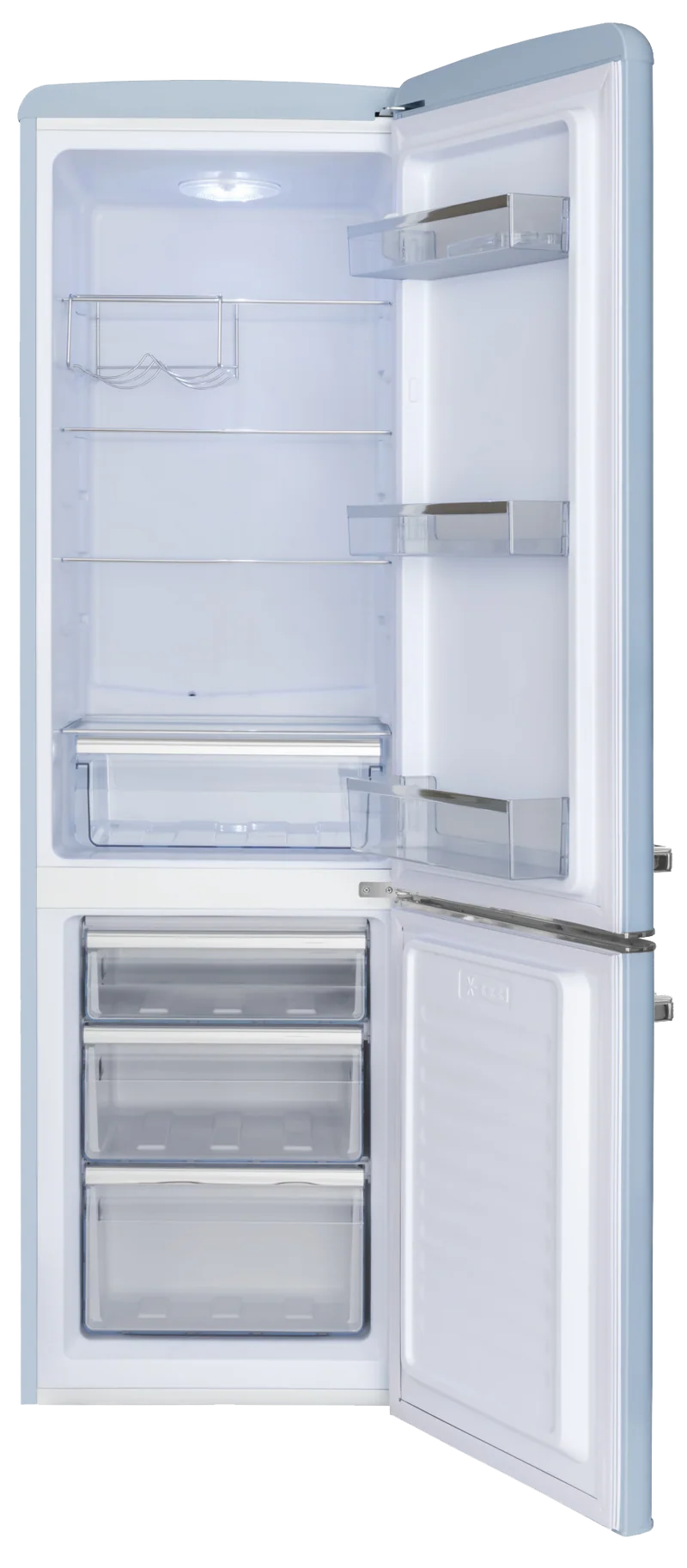 AMICA KGCR 387 100 L Kühl-Gefrierkombi Retro-Style | 181 cm | Hellblau | EEK E